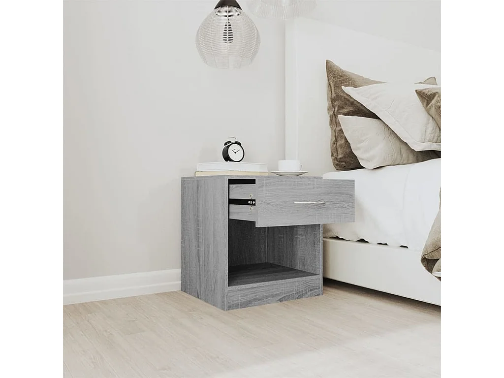 Tables de chevet 2 pcs avec tiroir Sonoma gris