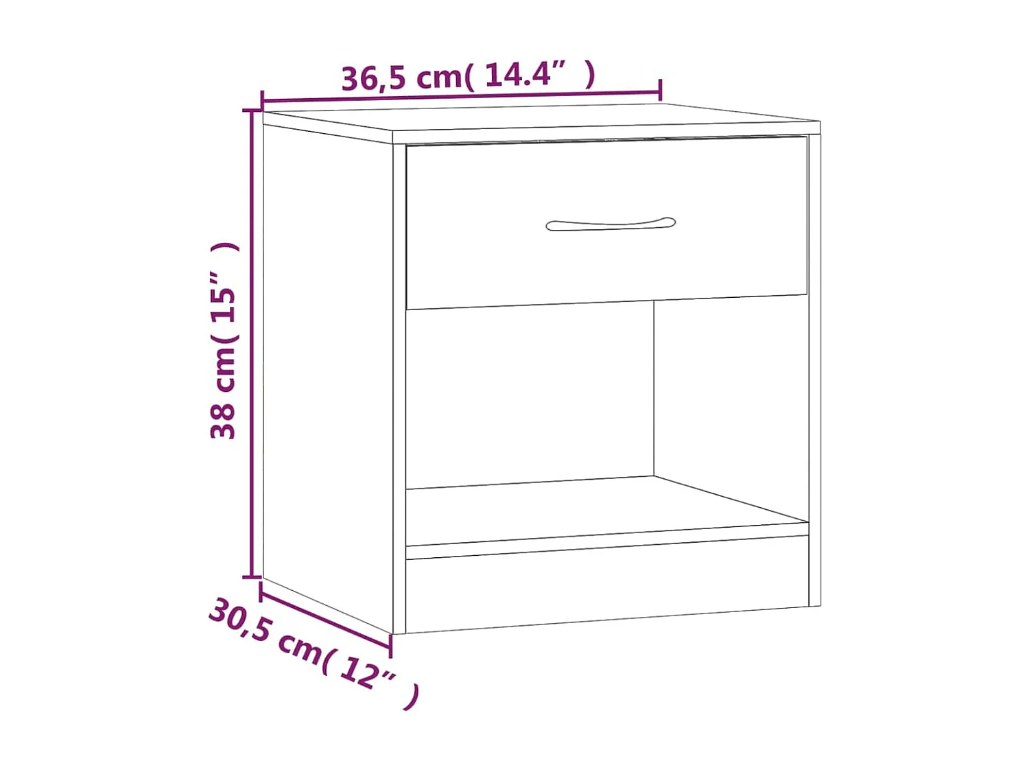 Tables de chevet 2 pcs avec tiroir Sonoma gris