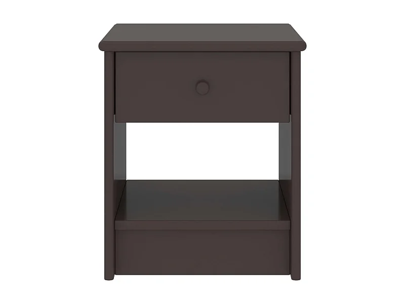 Comodino marrone scuro 35x30x40 cm Legno di pino massiccio