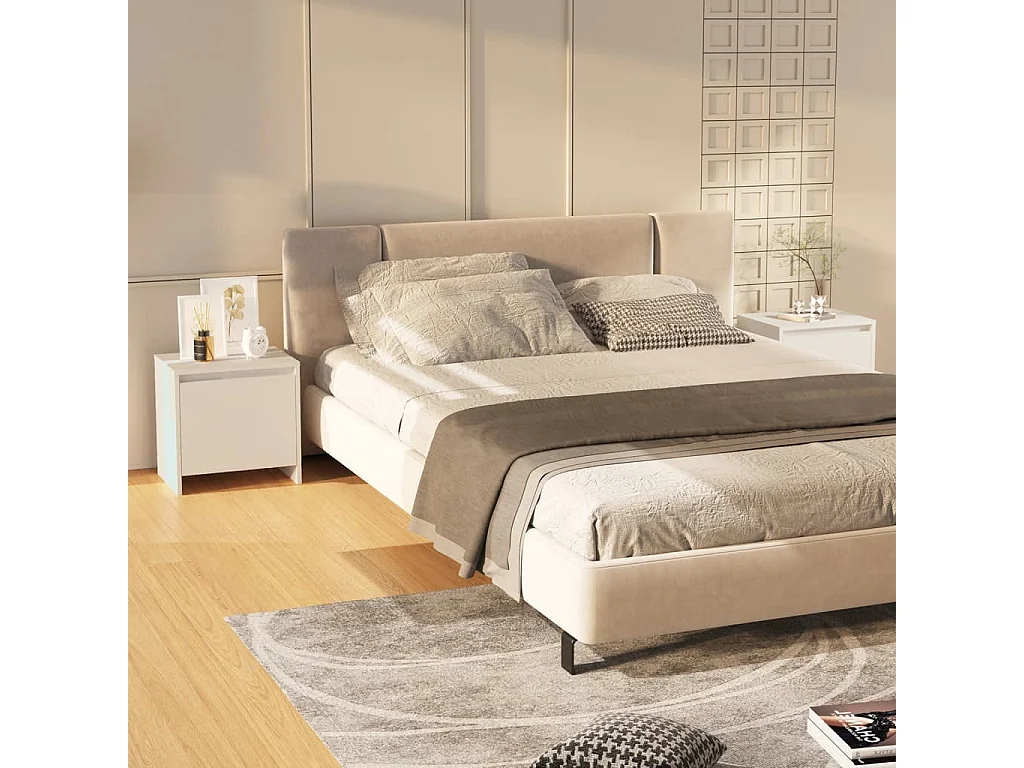 Comodini 2 pezzi bianco 45x34x44,5 cm in MDF