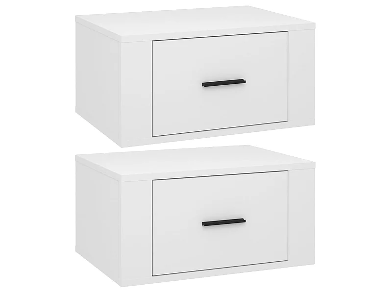 Nachtkastjes voor wandmontage 2 stuks Glanzend wit 50x36x25 cm