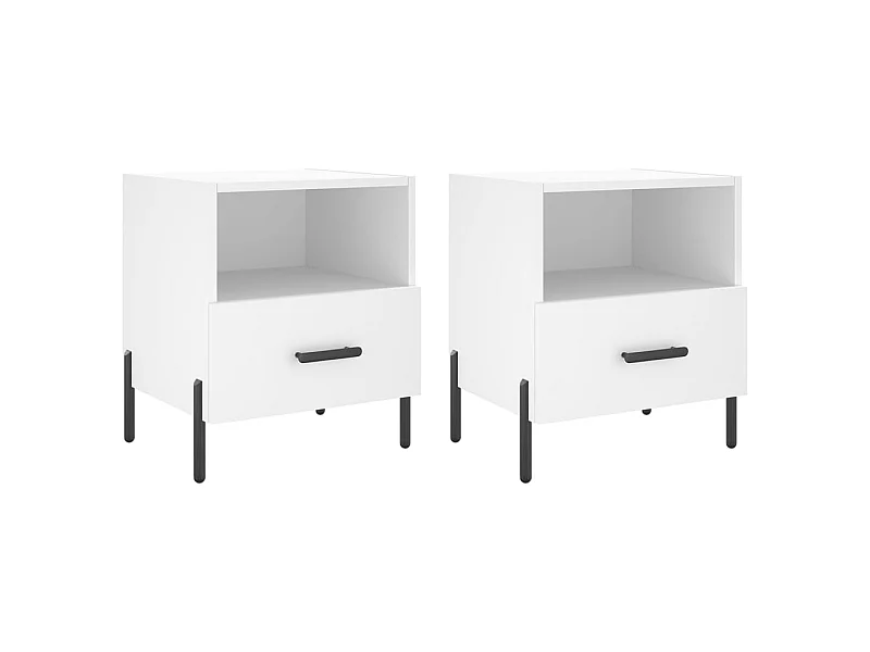 Mesitas de noche 2 piezas madera contrachapada blanca 40x35x47,5 cm