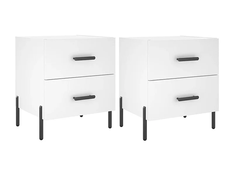 Tables de chevet 2 pcs blanc 40x35x47,5 cm bois d’ingénierie