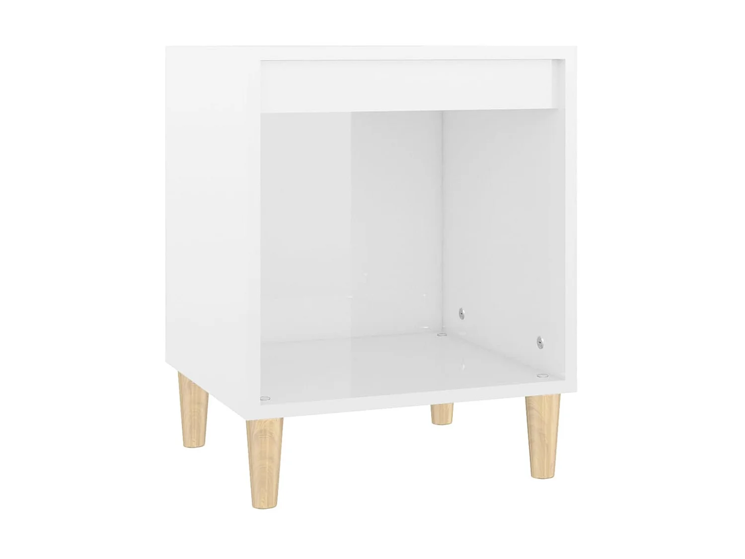 Mesita de noche Blanco brillo 40x35x50 cm Madera contrachapada