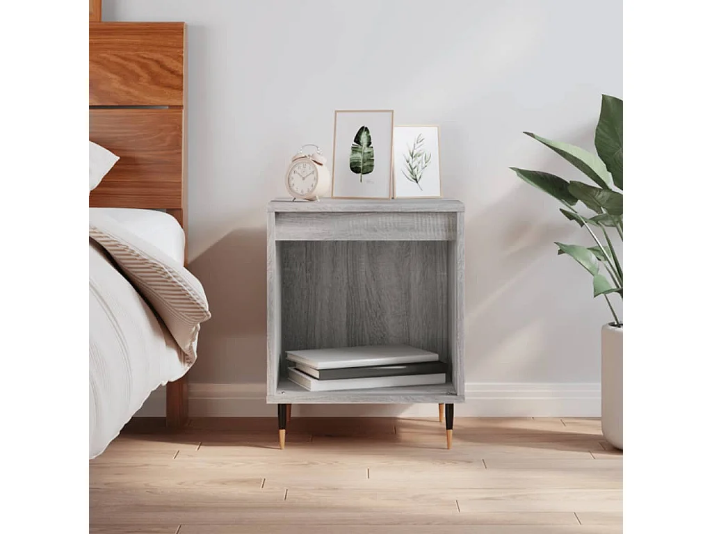 Table de chevet sonoma gris 40x35x50 cm bois d’ingénierie