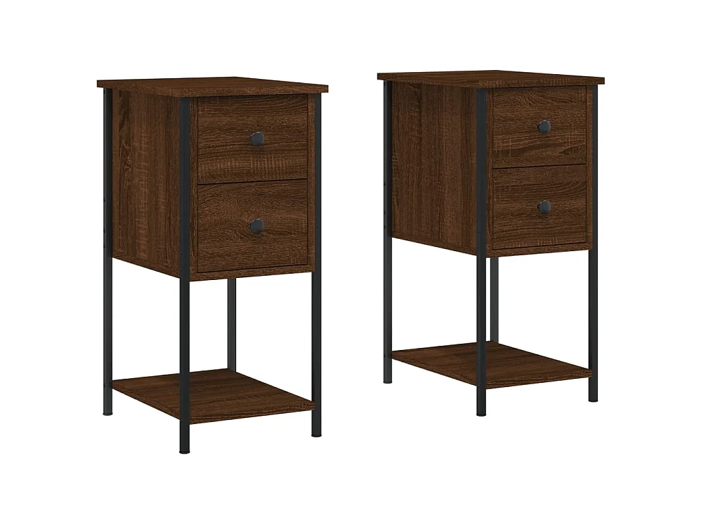 Mesitas de noche 2 piezas roble marrón 32x42x70cm Madera contrachapada