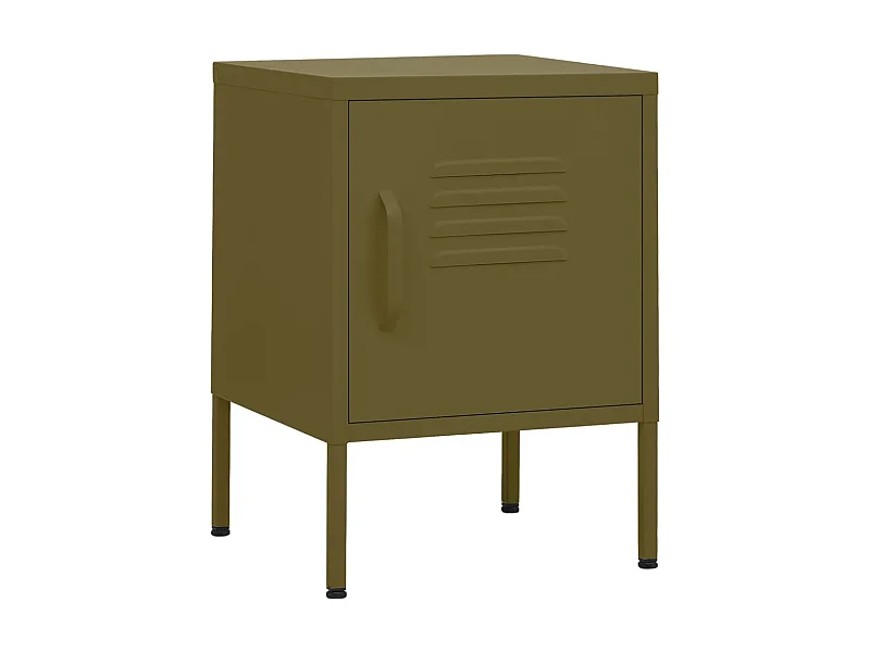 Comodino Verde oliva 35x35x51 cm Acciaio