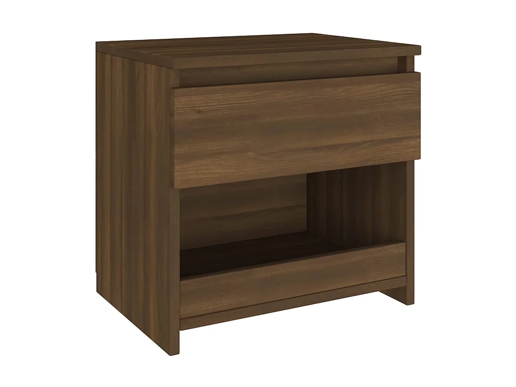 Nachtkastje Bruin eiken 40x30x39 cm Bewerkt hout