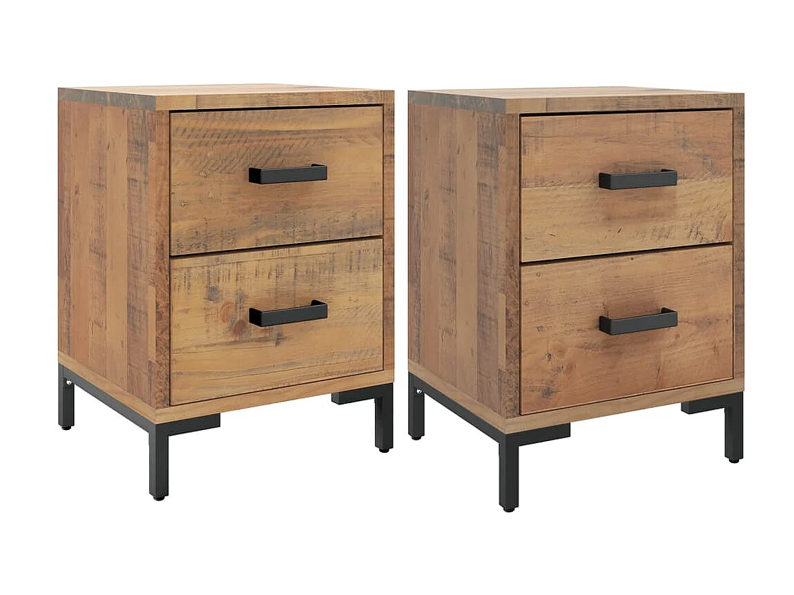Tables de chevet 2 pcs 36x30x45 cm Bois de pin massif