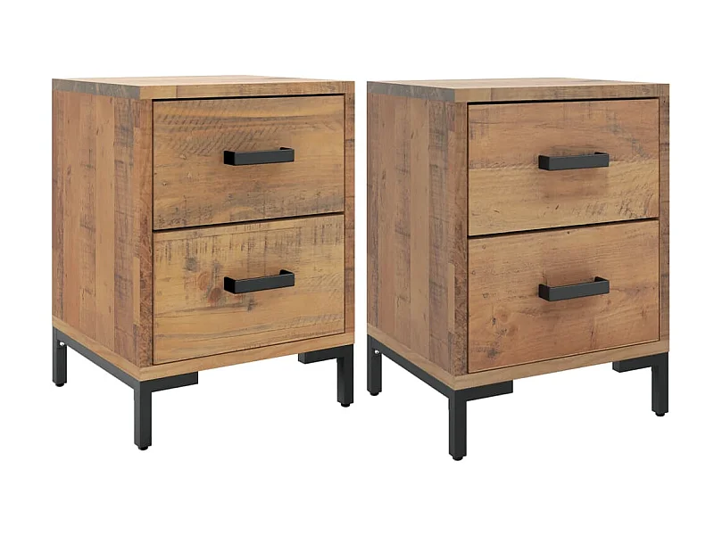 Tables de chevet 2 pcs 36x30x45 cm Bois de pin massif