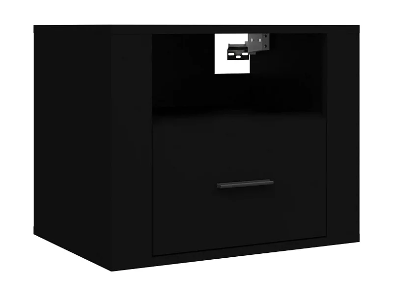 Comodino sospeso Nero 50x36x40 cm