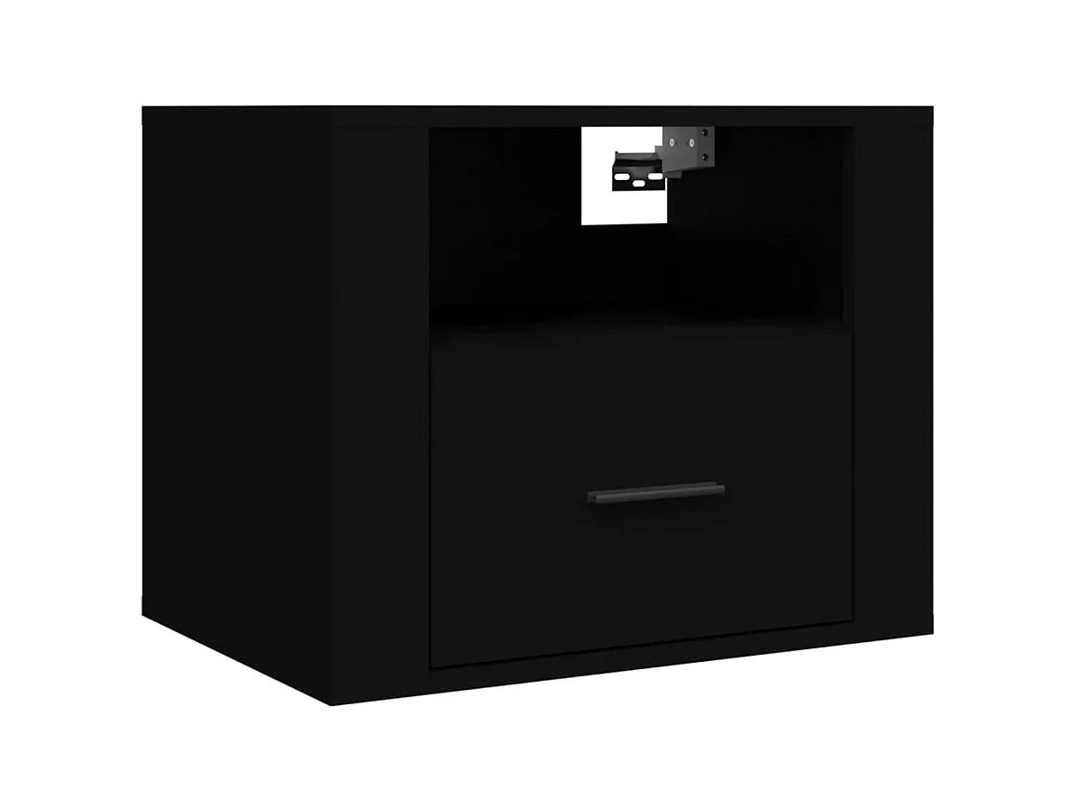 Table de chevet murale Noir 50x36x40 cm