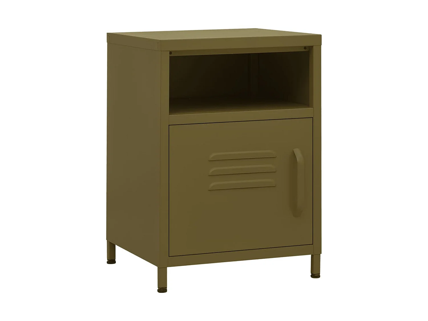 Mesa de cabeceira Verde oliva 35x35x51 cm Aço