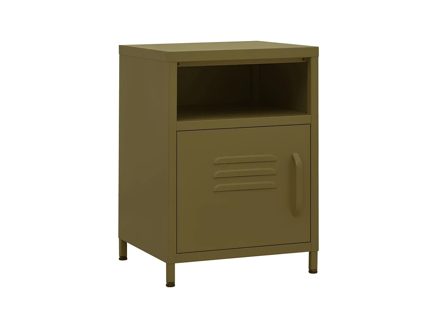Table de chevet Vert olive 35x35x51 cm Acier