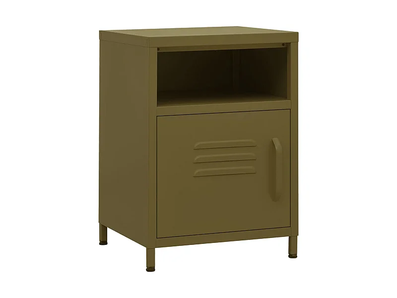 Table de chevet Vert olive 35x35x51 cm Acier