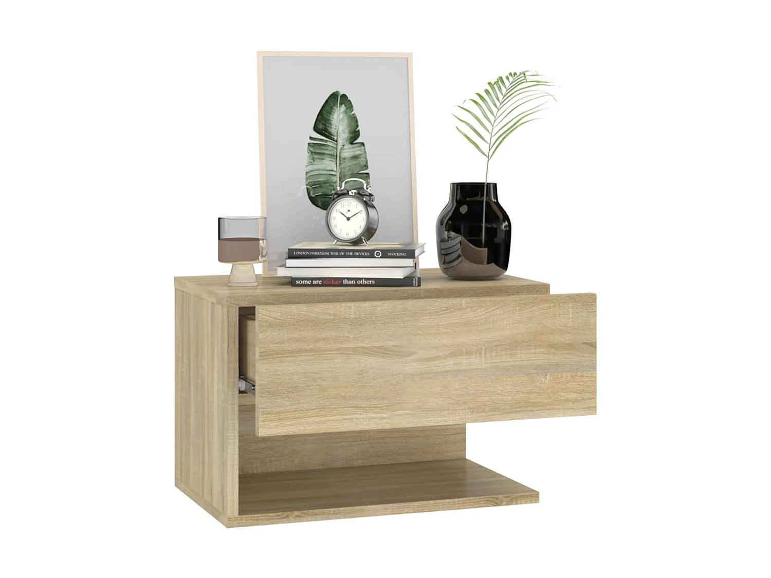 Comodino sospeso rovere Sonoma