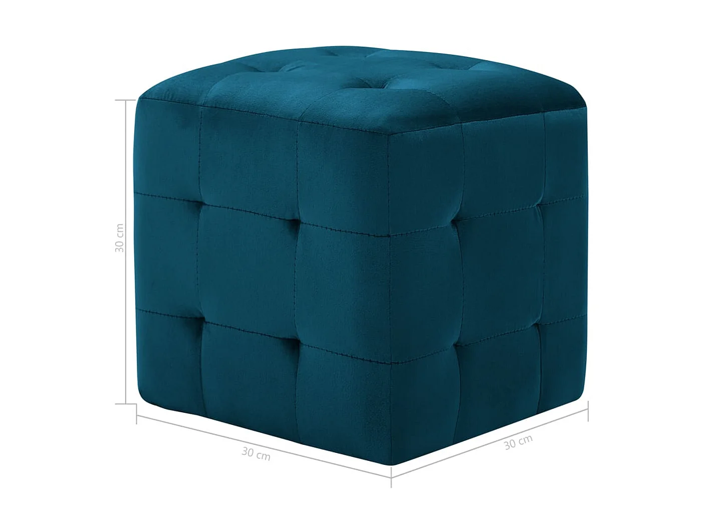 2 stuks Nachtkastjes Blauw 30x30x30 cm Fluwelen stof