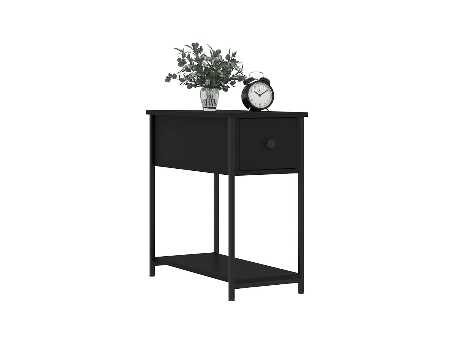 Table de chevet noir 30x60x60 cm Bois d’ingénierie