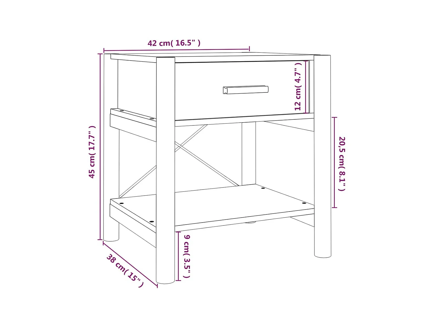 Tables de chevet 2 pcs Blanc 42x38x45 cm Bois d’ingénierie