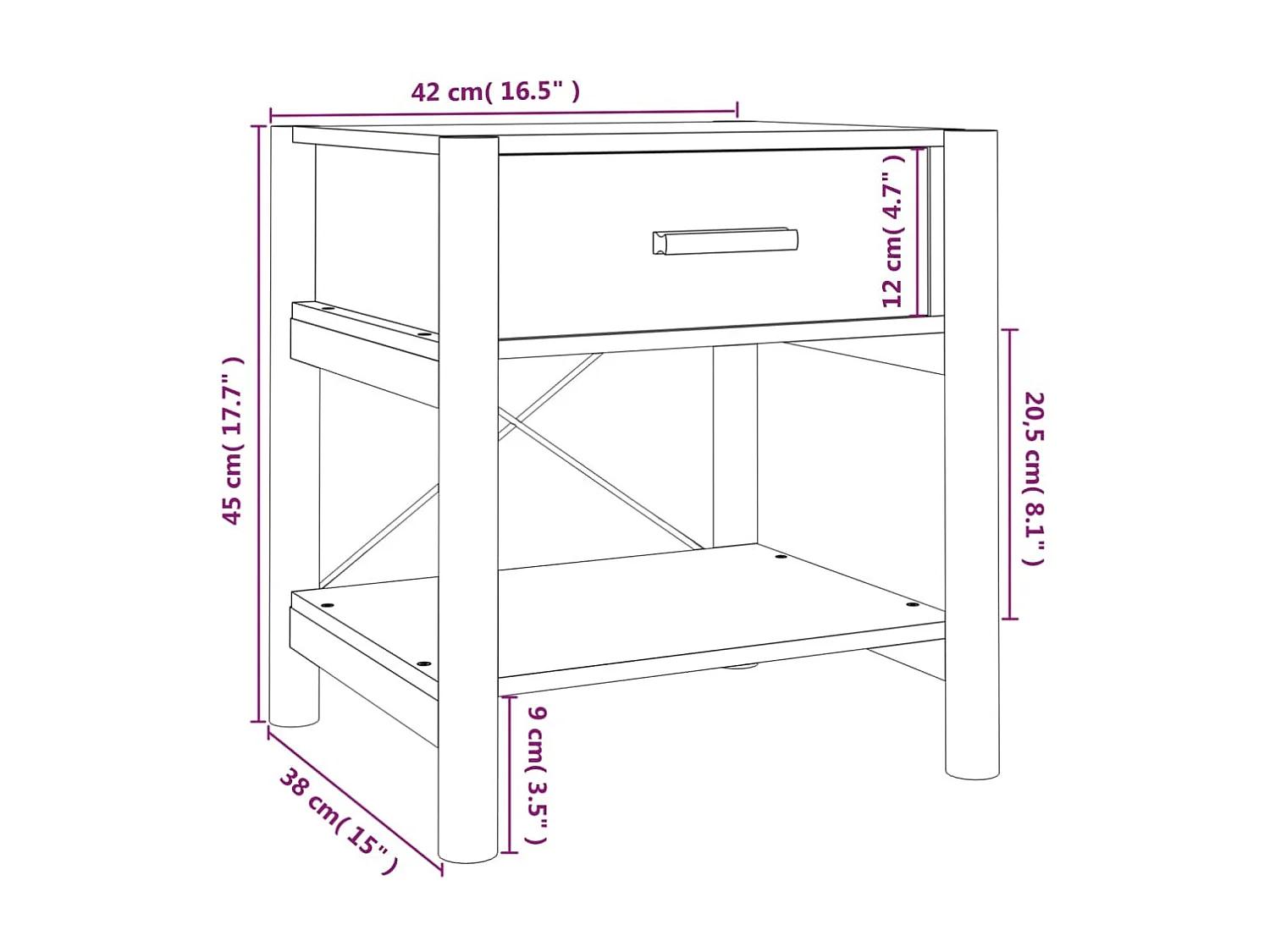 Mesitas de noche 2 piezas Blanco 42x38x45 cm Madera contrachapada