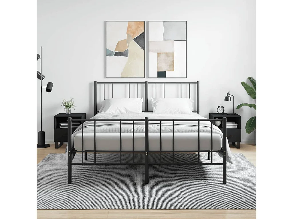 Comodini 2 pezzi neri 40x35x47,5 cm in MDF