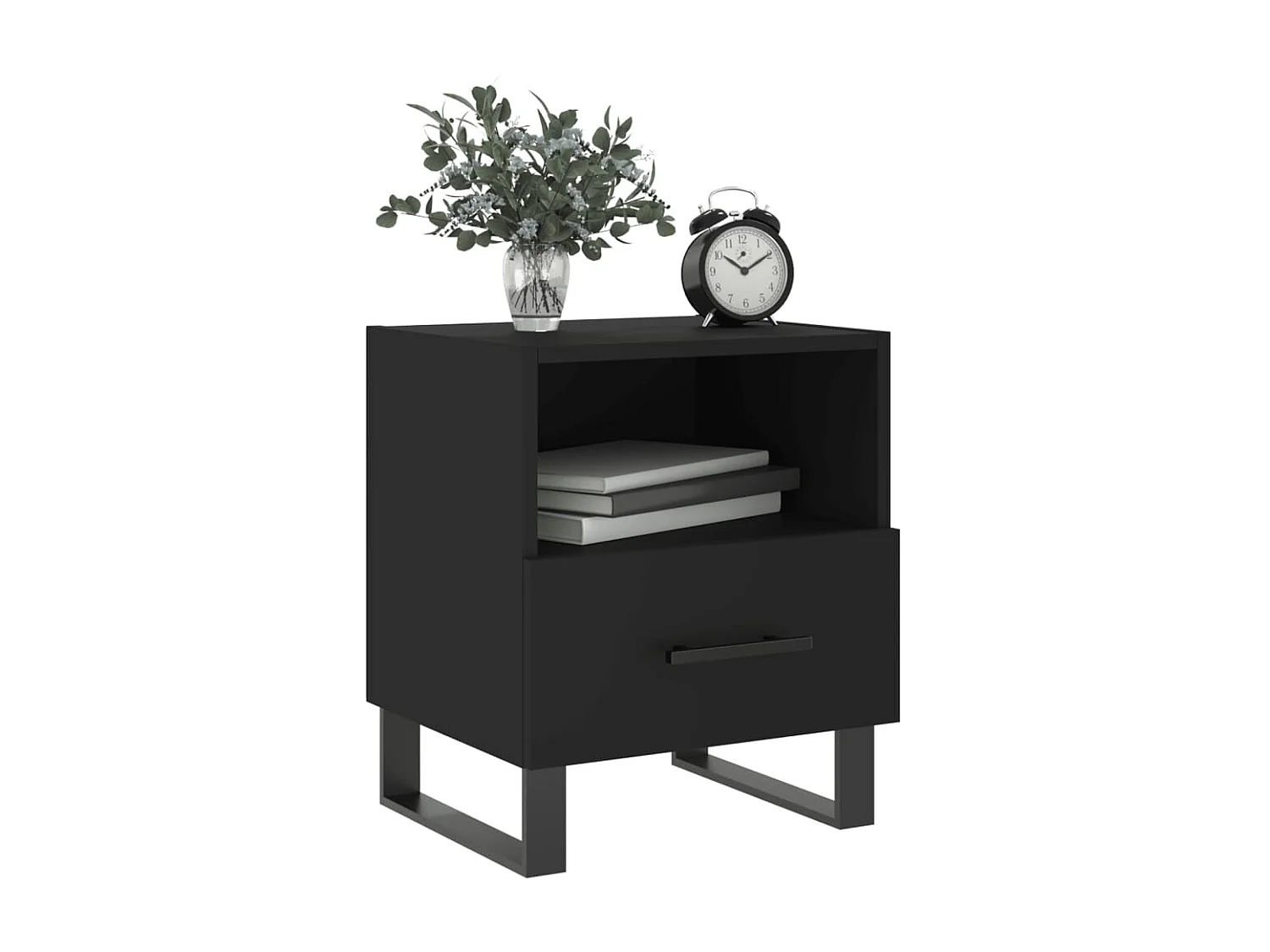 Nachtkastjes 2 stuks zwart 40x35x47,5 cm samengesteld hout