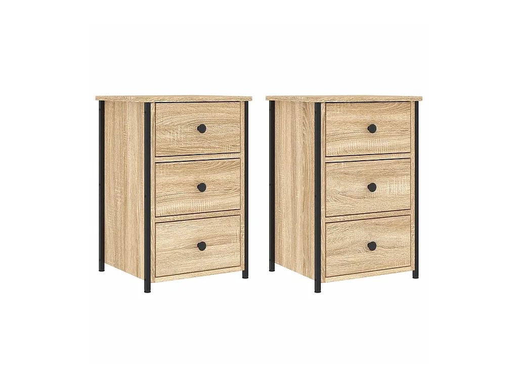 Tables de chevet 2 pcs chêne sonoma 40x36x60 cm bois ingénierie
