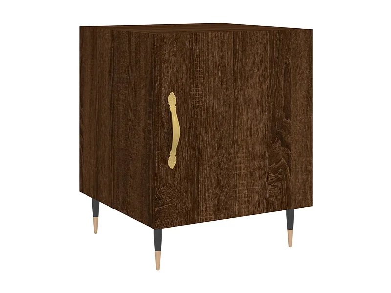 Table de chevet chêne marron 40x40x50 cm bois d’ingénierie