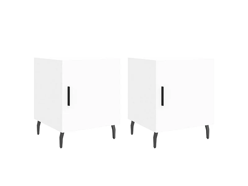 Nachttische 2 Stück weiß 40x40x50 cm Holzwerkstoff