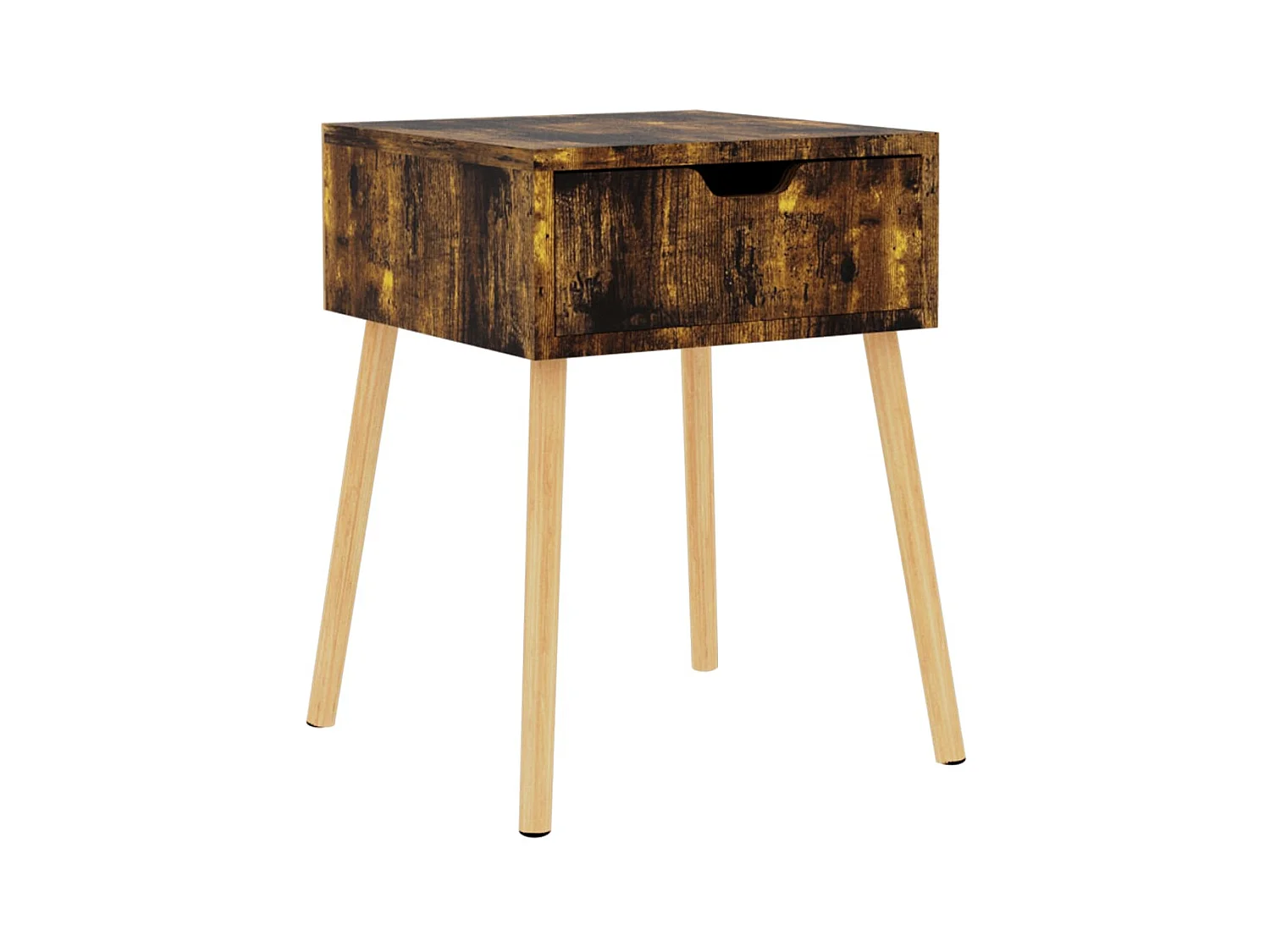 Table de chevet chêne fumé 40x40x56 cm Aggloméré
