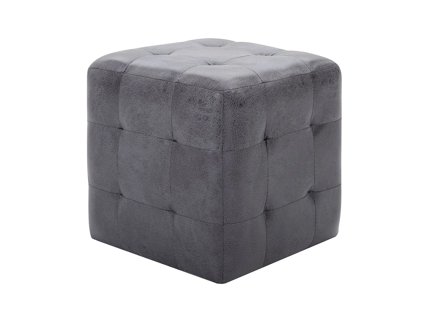 2 pcs Tables de chevet Gris 30x30x30 cm Similicuir daim