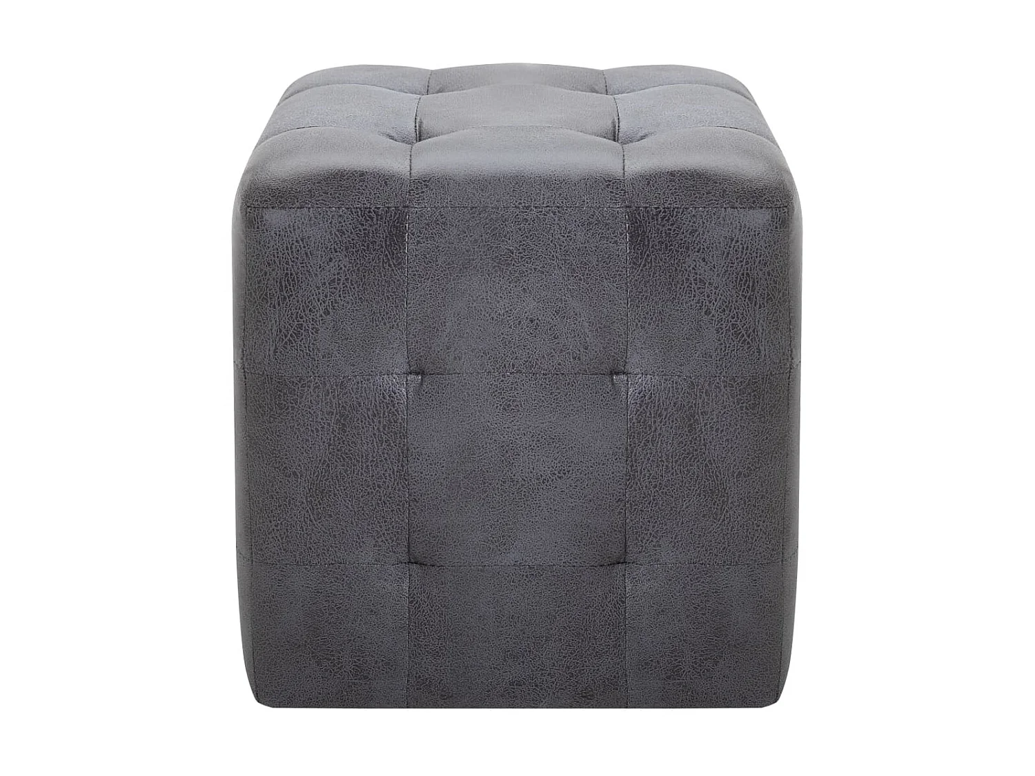 2 pcs Tables de chevet Gris 30x30x30 cm Similicuir daim