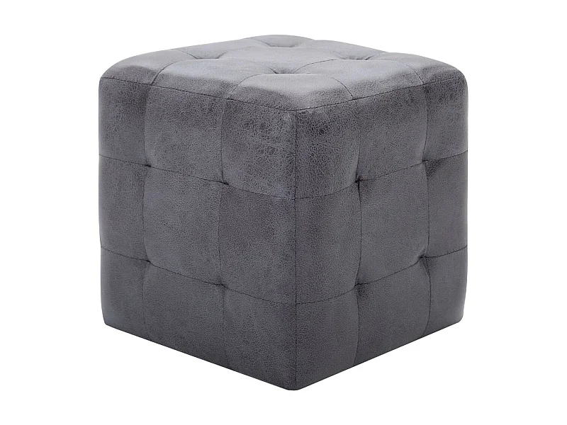 2 pcs Tables de chevet Gris 30x30x30 cm Similicuir daim