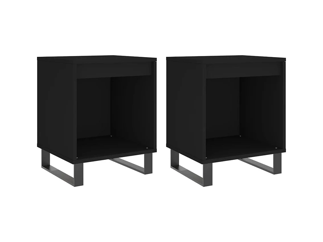 Tables de chevet 2 pcs noir 40x35x50 cm bois d’ingénierie