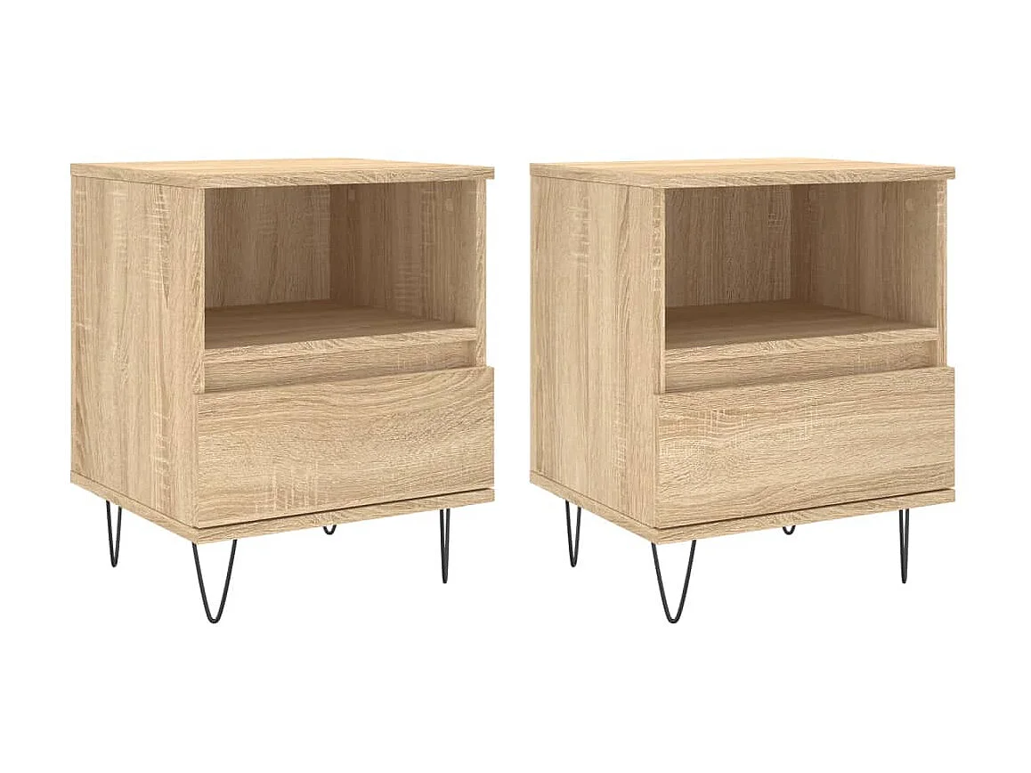 Tables de chevet 2 pcs chêne sonoma 40x35x50 cm bois ingénierie