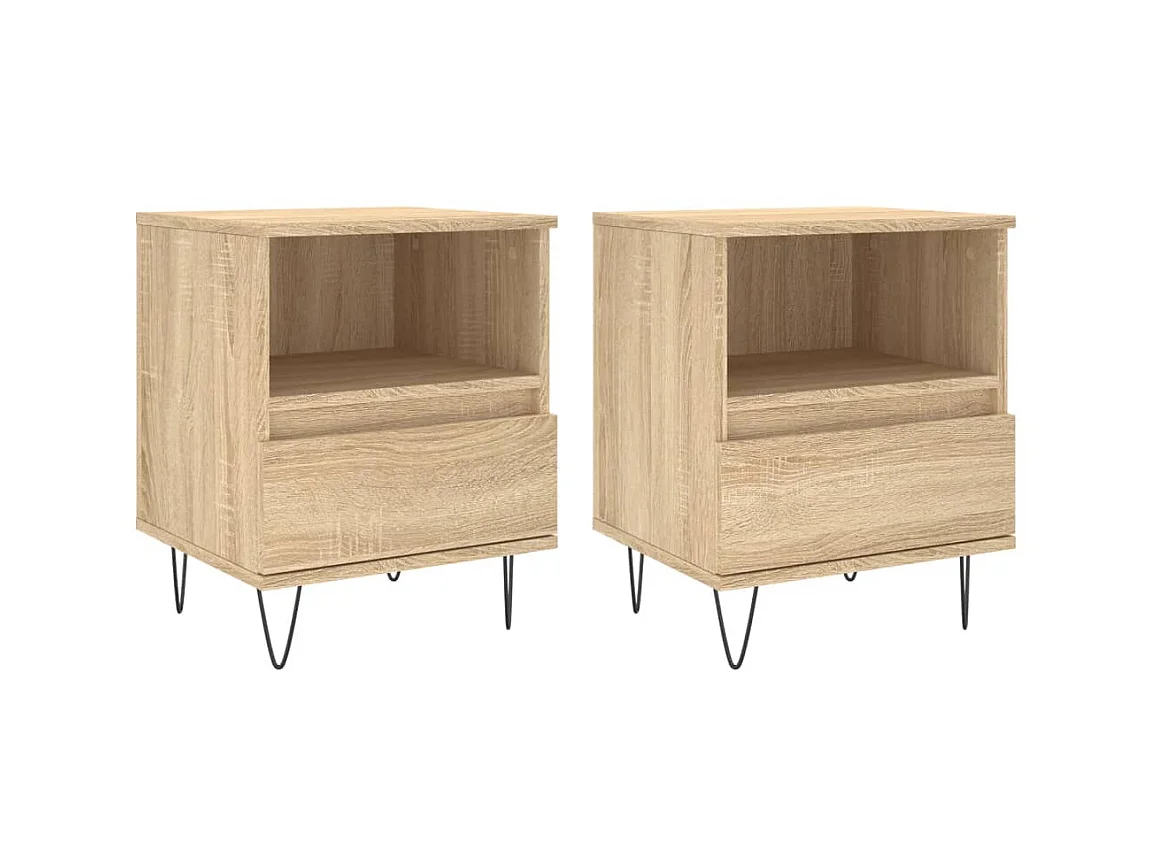Nachtkastjes 2 stuks sonoma eiken 40x35x50 cm samengesteld hout
