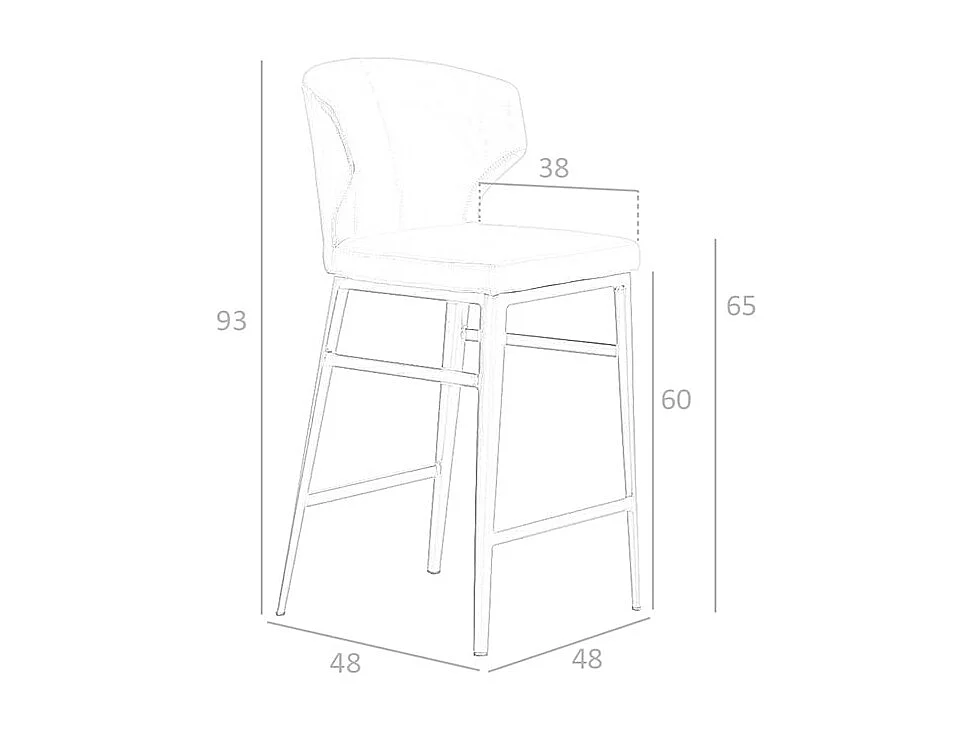 Tabouret en similicuir vison foncé 4000 ANGEL CERDA