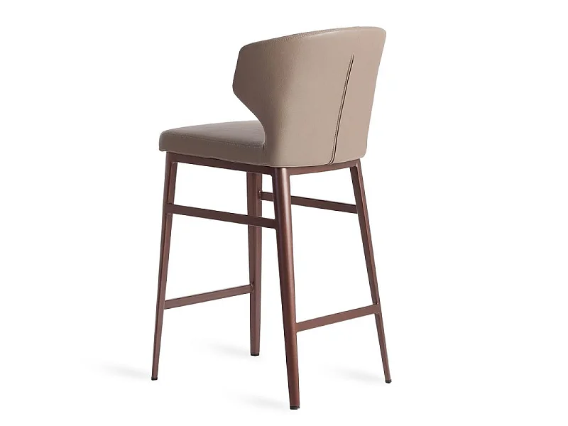 Taboret z ciemnej skóry ekologicznej norek 4000 ANGEL CERDA