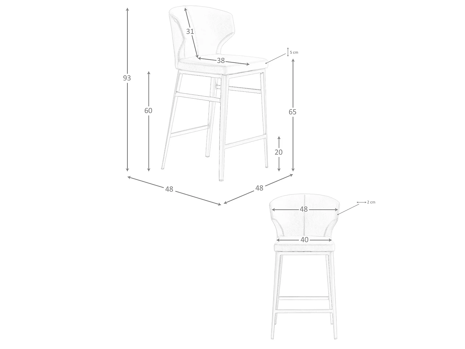 Taboret z ciemnej skóry ekologicznej norek 4000 ANGEL CERDA