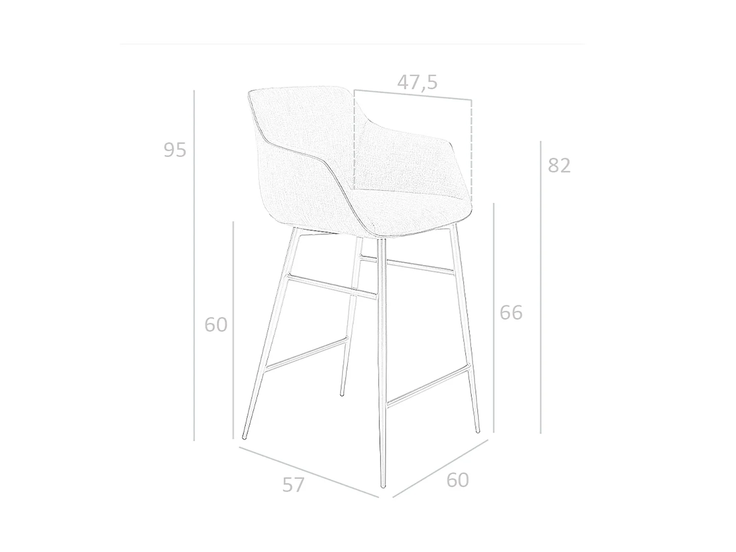 Stoel van grijze stof 4089 ANGEL CERDA