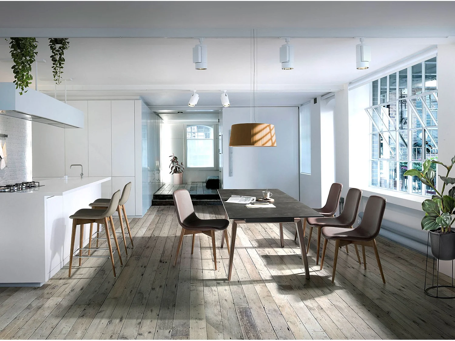 Tabouret en similicuir taupe 4044 ANGEL CERDA