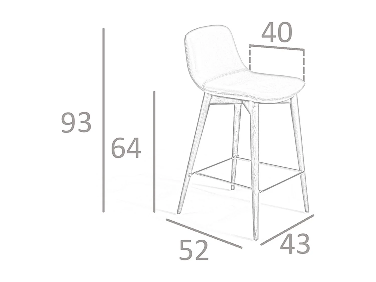 Tabouret en similicuir taupe 4044 ANGEL CERDA