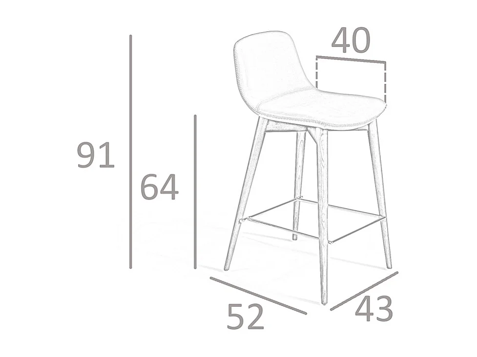 Tabouret en similicuir taupe 4044 ANGEL CERDA