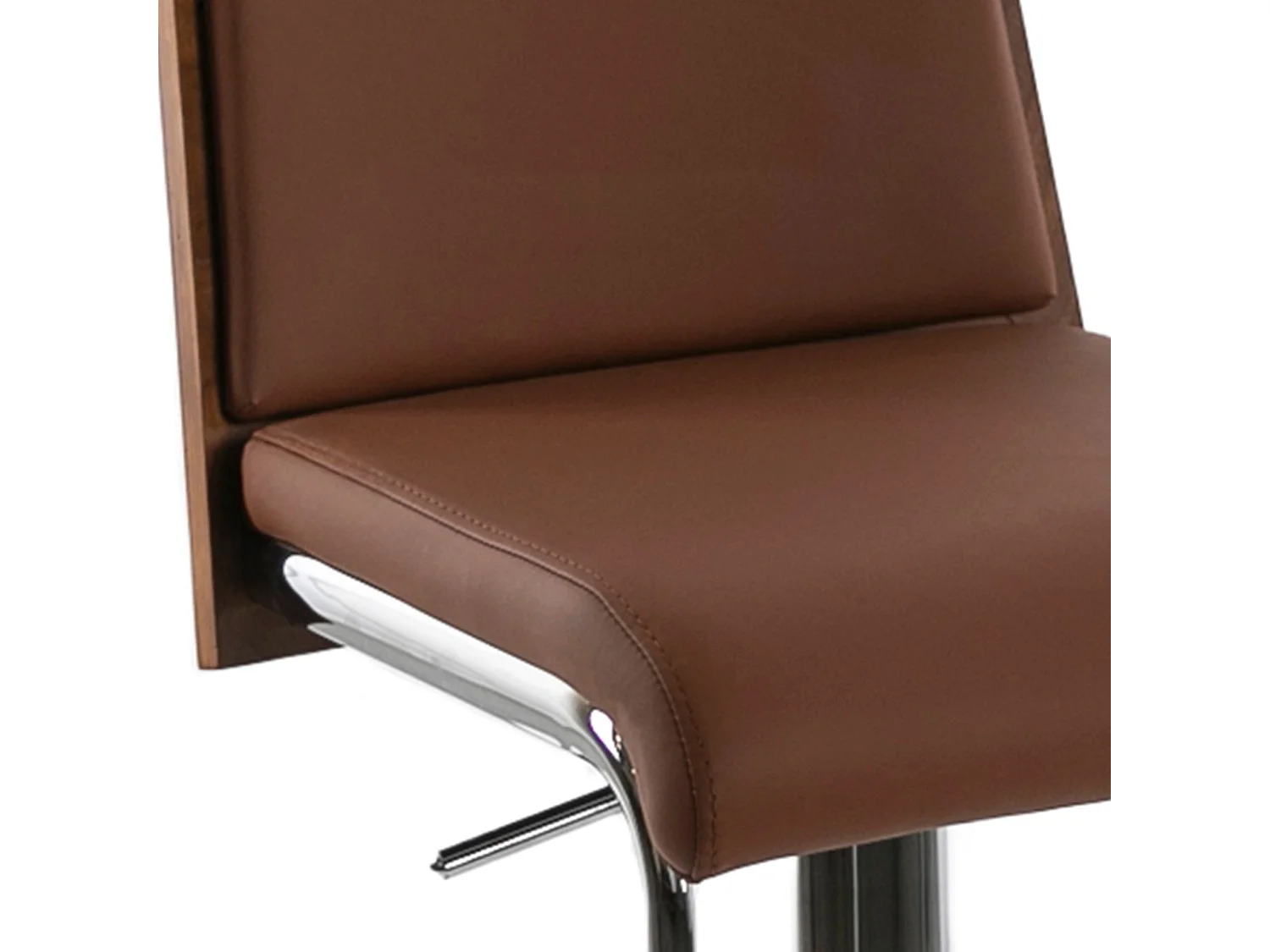 Drehhocker aus braunem Öko-Leder und Nussbaumholz 4072 ANGEL CERDA