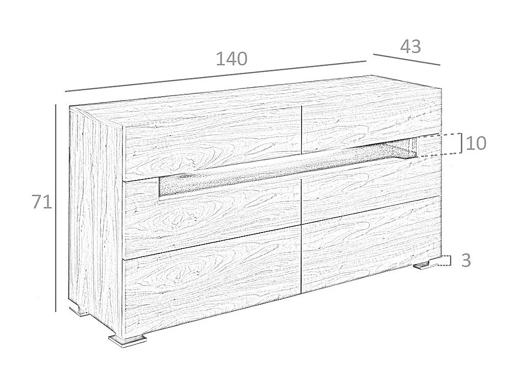 Kredens orzech i polerowana stal z oświetleniem wewnętrznym