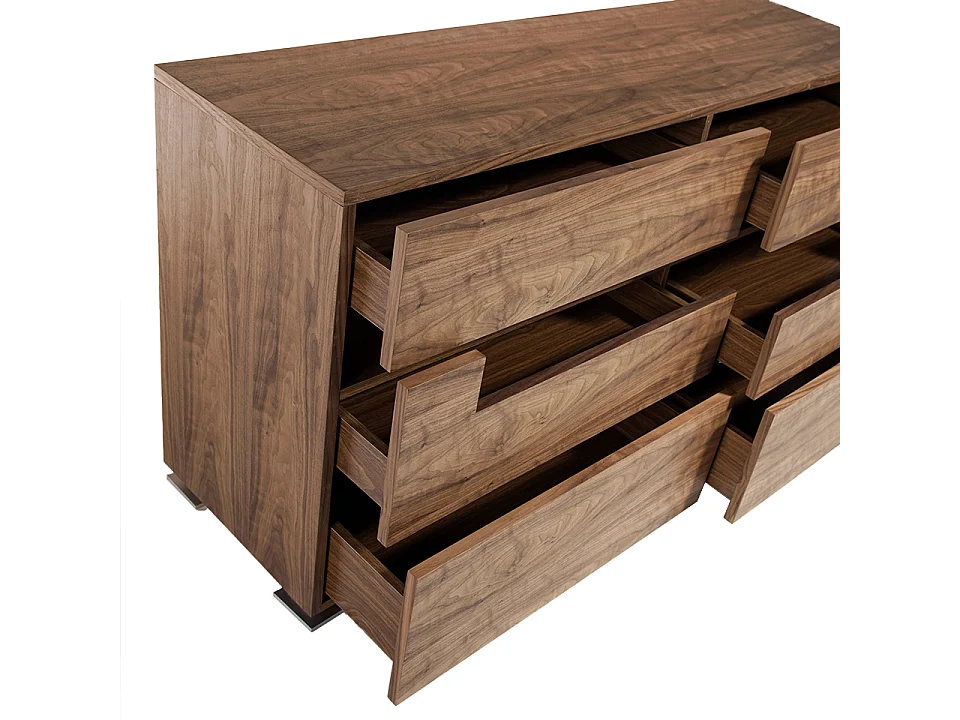 Sideboard Nussbaum und polierter Stahl mit Innenbeleuchtung 7076 ANGEL CERDA