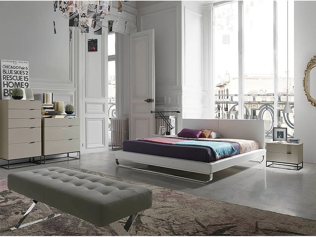 Kommode graues Holz und schwarzer Stahl 7020 ANGEL CERDA