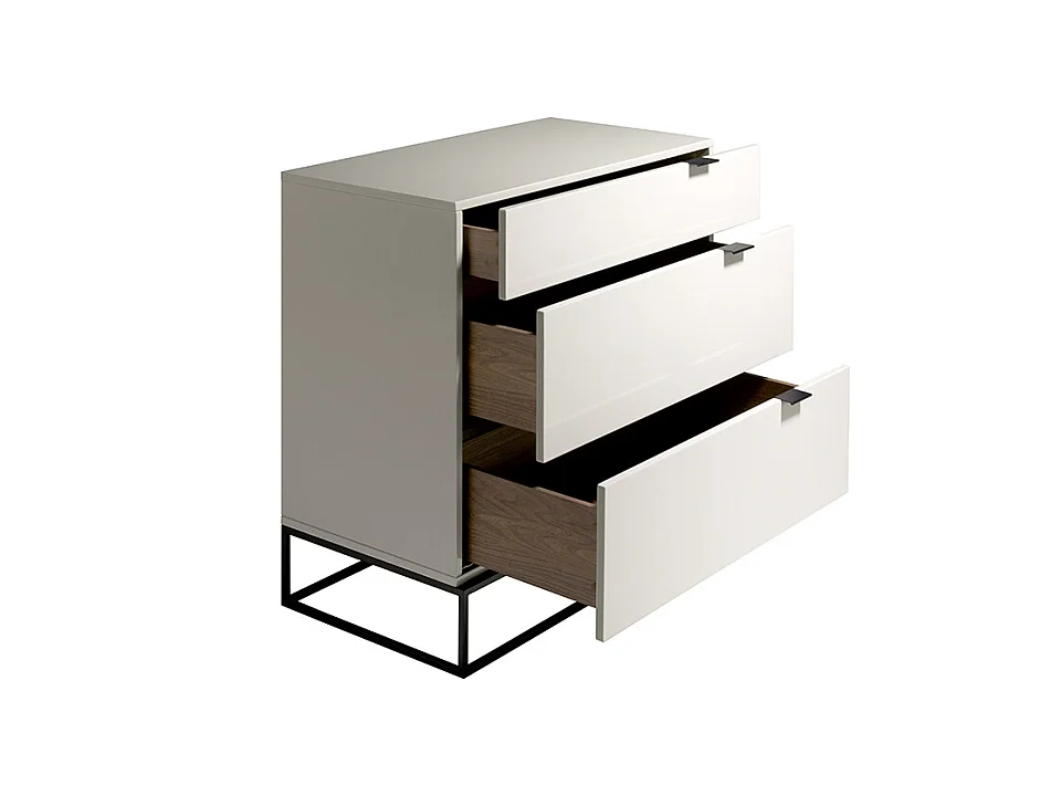 Kommode graues Holz und schwarzer Stahl 7020 ANGEL CERDA