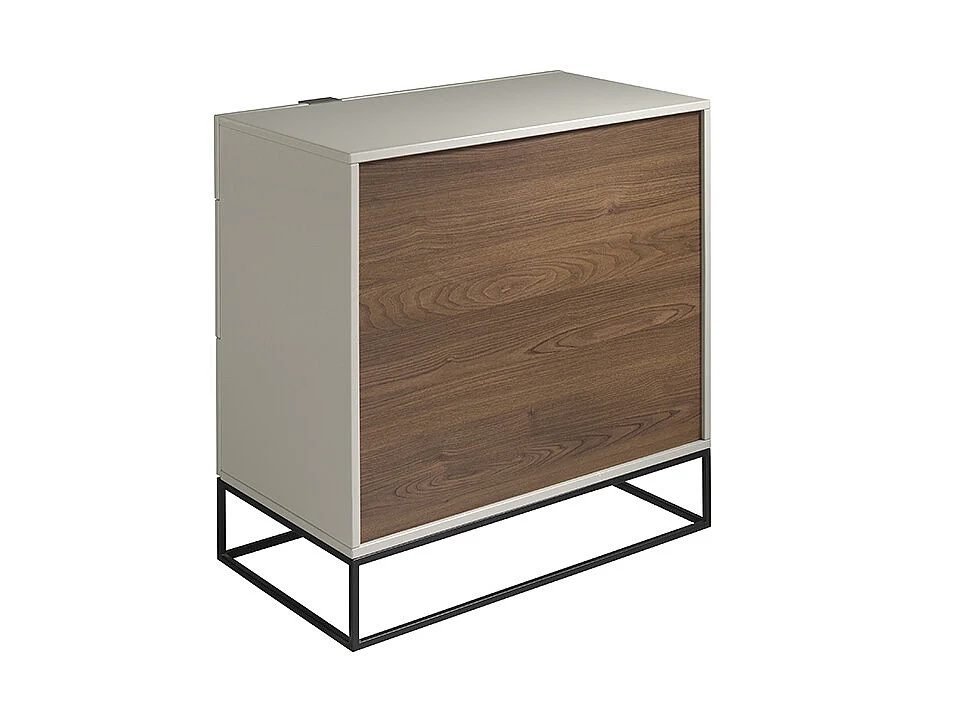 Kommode graues Holz und schwarzer Stahl 7020 ANGEL CERDA