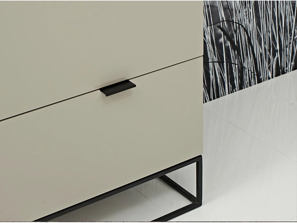 Kommode graues Holz und schwarzer Stahl 7020 ANGEL CERDA